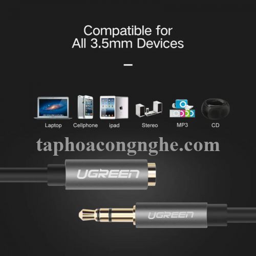 Ugreen 10595 3M màu Đen Cáp âm thanh 3.5mm nối dài AV118 30010595